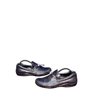 PRADA SPORT Vintage Black Leather Slip on Loafers size 10